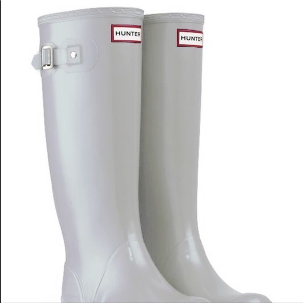 Hunter Glossy Gray Tall Rain Boots